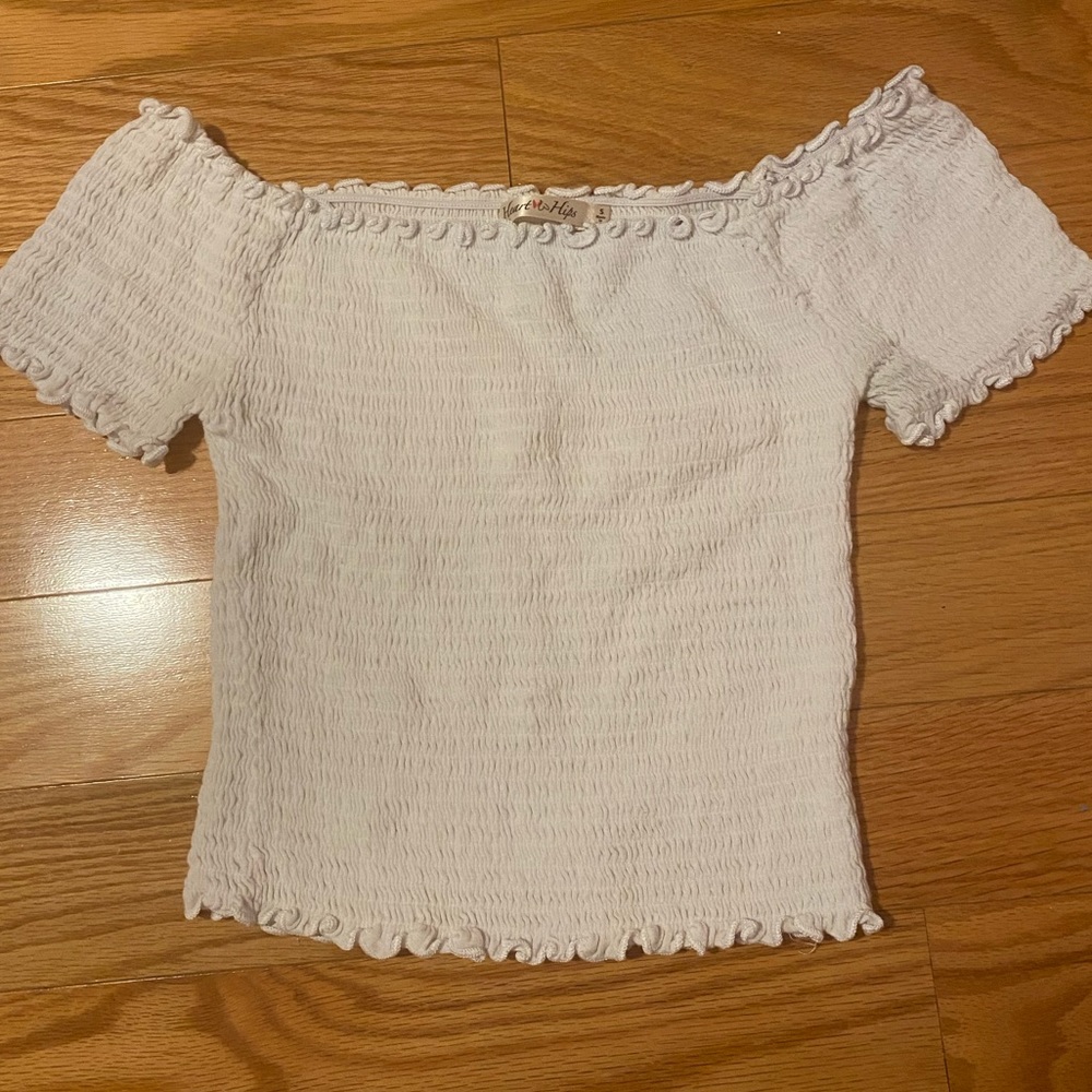 off the shoulder white top